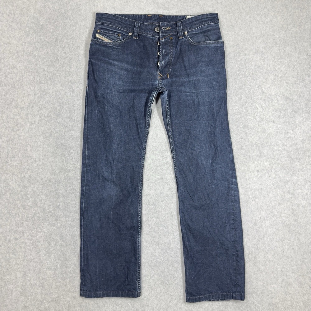 Diesel SAFADO Jeans Mens 30x28 Blue Dark Wash Regular Slim Straight Whiskered